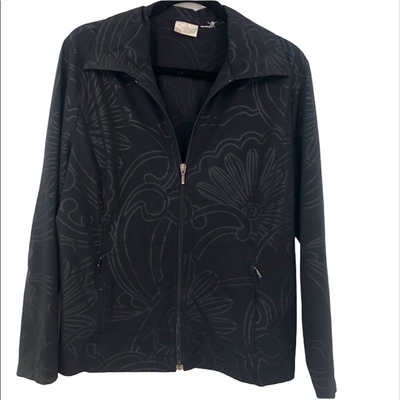 Zenergy women’s black zip up‎ jacket with pockets M - Picture 1 of 11